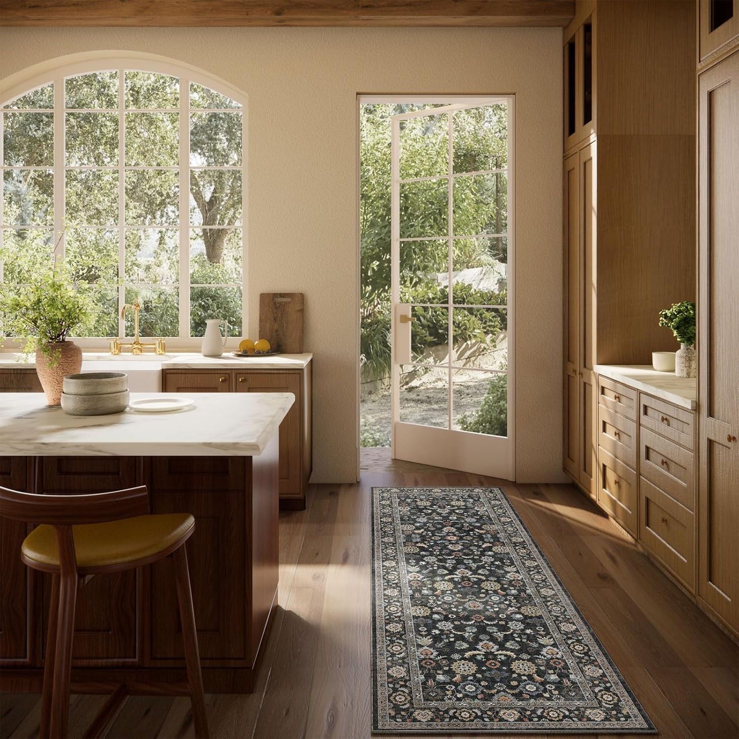 Washable Runners for Hallways Kitchen Rug: 2'x6' Runner Rugs Stain Resistant Non Slip Low Pile Boho Carpet Runners for Hallways Bedroom Entryway Indoor Beside Bathroom Laundry Room