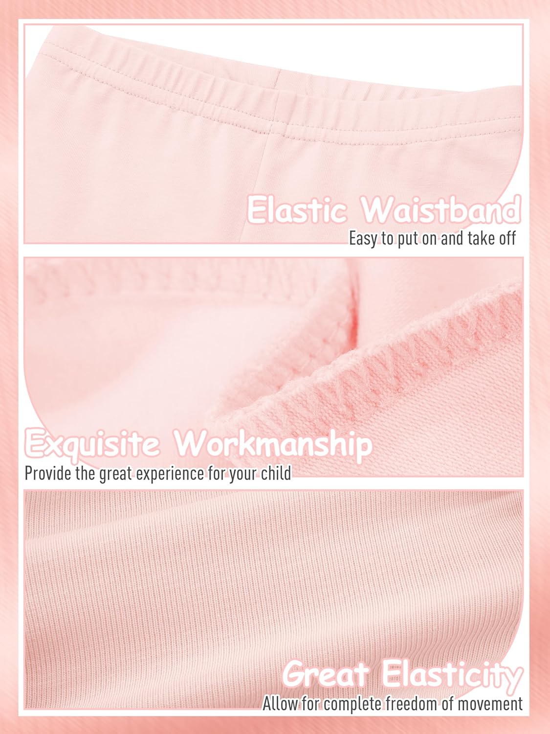 Resinta 4 Packs Toddler and Baby Girls Cotton Leggings Full Length Pants Stretchy Soft Tights Pants for Kids