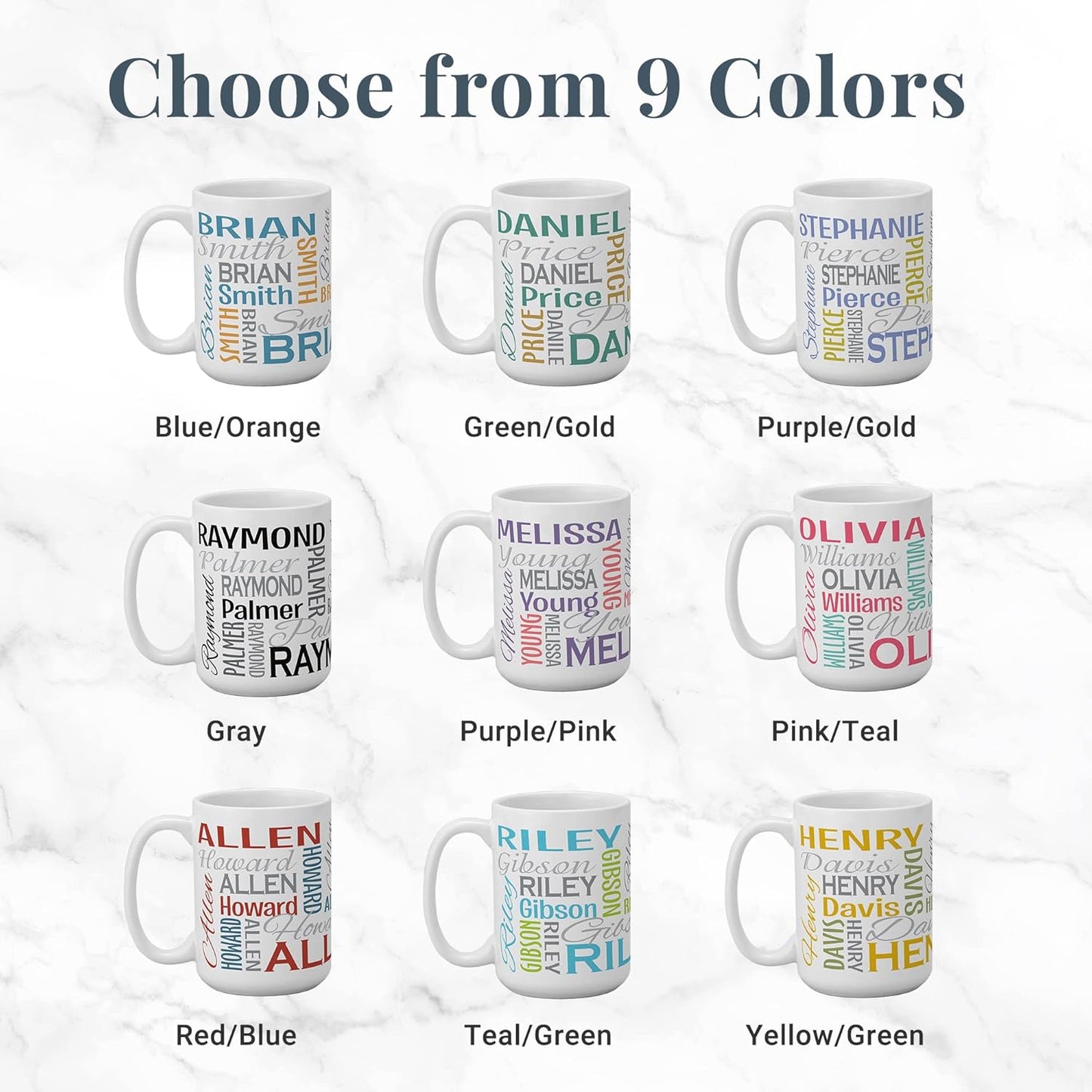 Let's Make Memories Personalized Your Name Signature Mug - Custom 15oz Coffee Mug - Stocking Stuffer - For Christmas - Purple/Gold