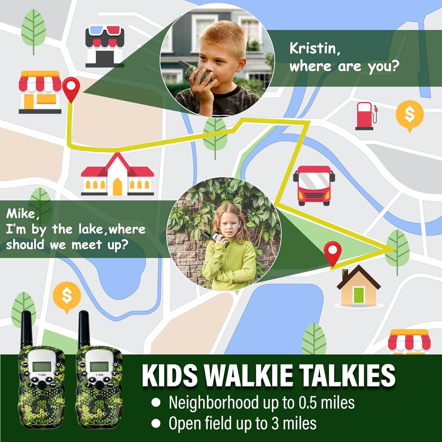 Outdoor Adventure Kit for Kids – Premium Camouflage Camping Gear with Walkie-Talkies – Military Style Toys – 10 in 1 Bundle – Ideal for All Ages and Genders