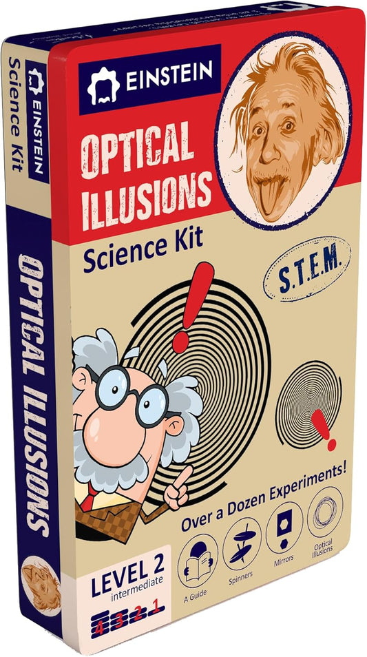Einstein’s Optical Illusion LAB Science Kit for Kids. STEM for Boys & Girls Aged 8 and Above. 14 Exciting Experiments Inside/Detailed Picture Guide Included. Award Winning Kit