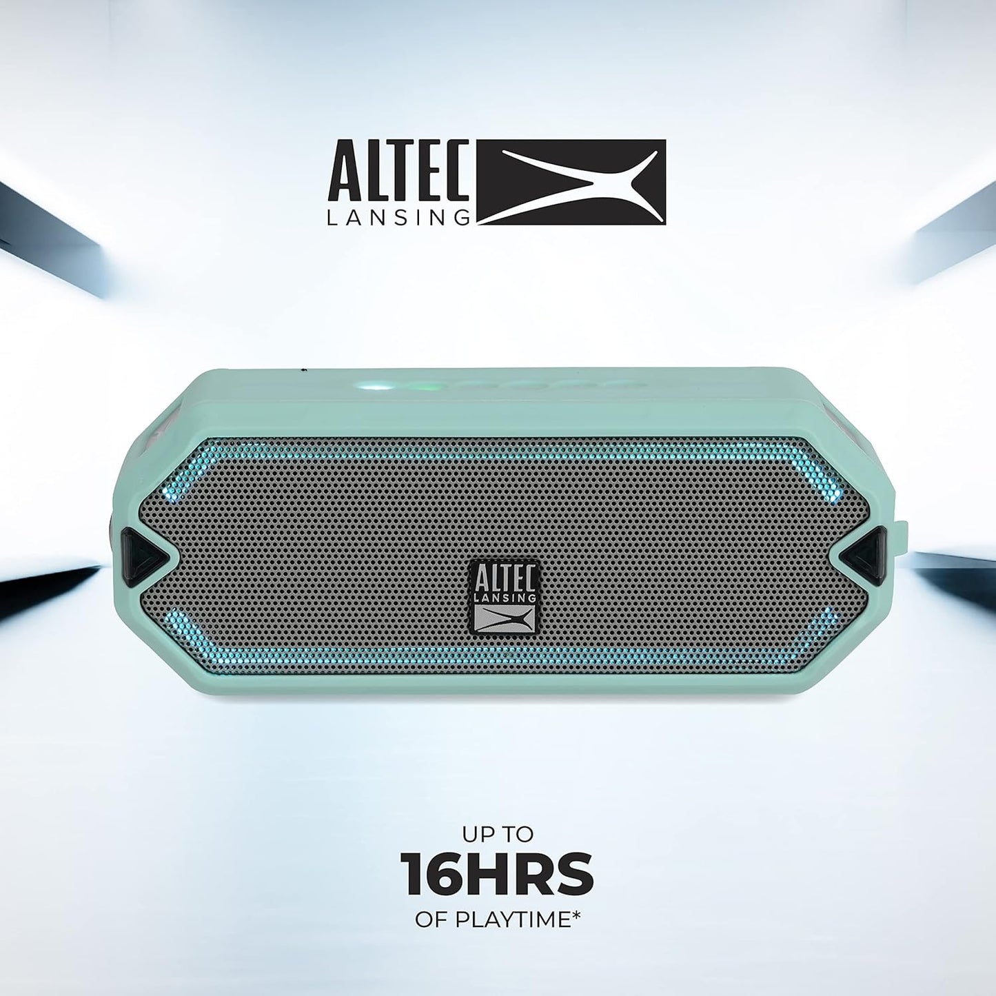 Altec Lansing - HydraJolt Wireless Bluetooth Speaker, Waterproof Portable Speakers with Built in Phone Charger and Lights, Everything Proof Outdoor, Shockproof, Snowproof, 16 Hours Playtime