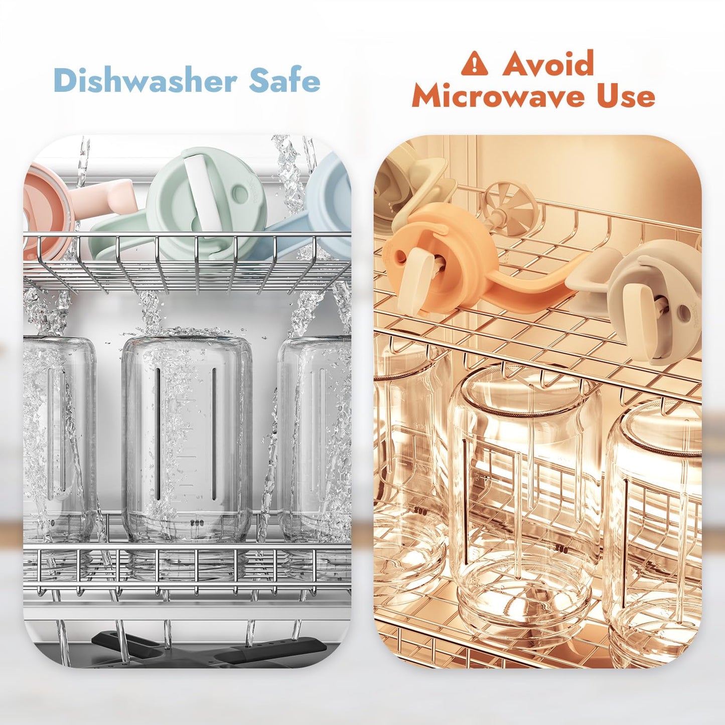 Papablic Glass Breastmilk Pitcher, Formula Mixing Pitcher with Mixing Handle Lid, Wide Mouth Mason Jar Mixer with Flip Locking Spout, Easy to Clean, BPA Free, Blue