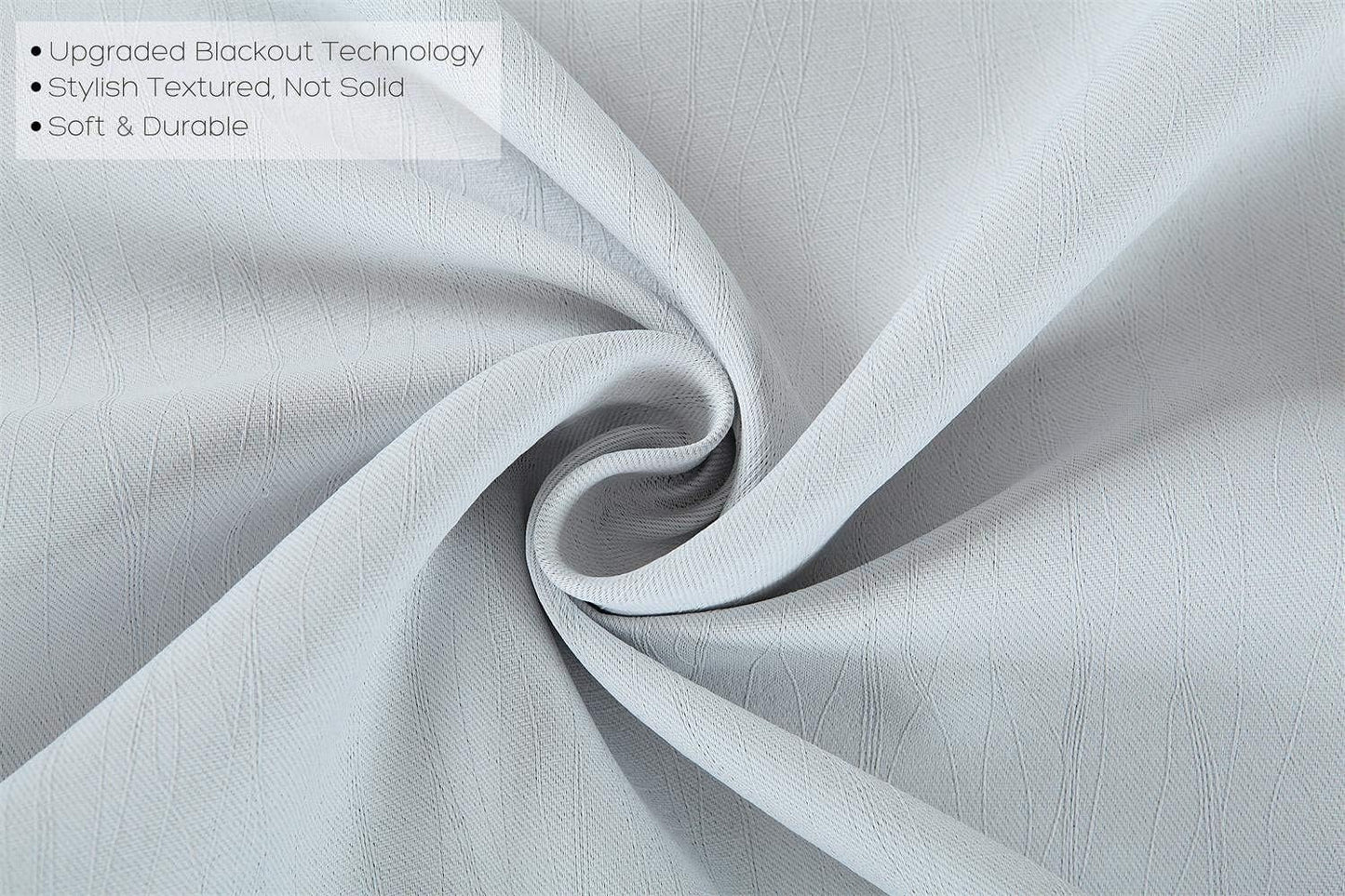 MIUCO Room Darkening Curtains Textured Grommet Thermal Insulated Blackout Curtains for Bedroom Set of 2 52x95 Inch Greyish White