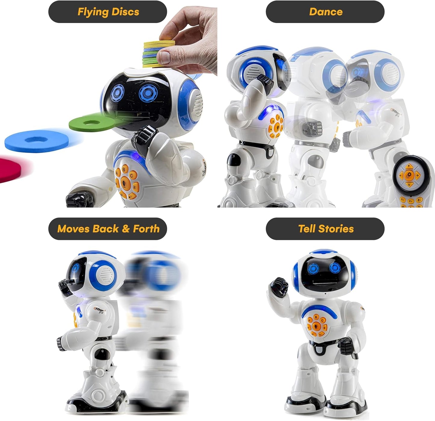 Programmable LED RC Robot Toys - Interactive 12-inch Tall Dancing and Talking Robot for Kids
