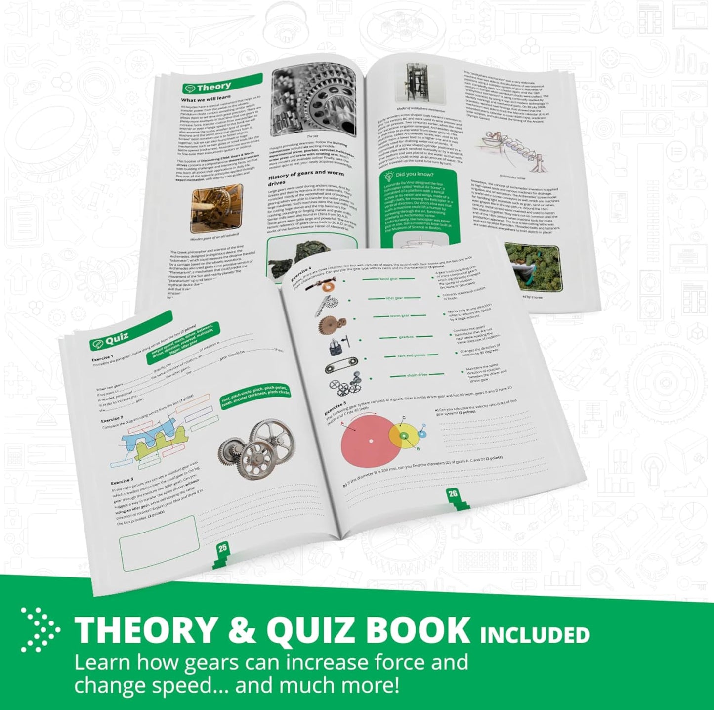 Engino- STEM Toys, Mechanics Gears & Worm Drives, BuildingToys for Kids 9+, Engineering Kit, Educational Set, Gifts for Boys & Girls, STEM Projects, Fun Activities for Kids (12 Model Options)