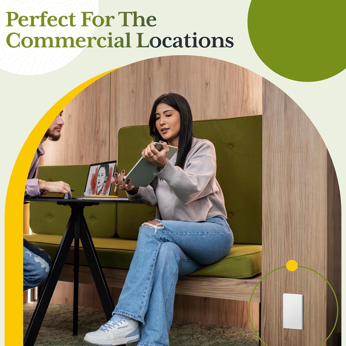 TG Mid-Size Screwless Blank Wall Plate, Child Safe Blank Device Outlet Cover, Medium Size 1-Gang 4.88" H x 3.11" L, Polycarbonate Thermoplastic, UL Listed, SP-MB1-W5P, White (5 Pack)