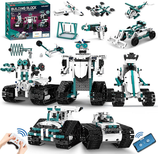 STEM Robot Toys for 8-14, 12 in 1 Remote Control Robotics Toys for Kids, Programmable Building Robot Kit Birthday Present for Science Educational(469 Pcs)