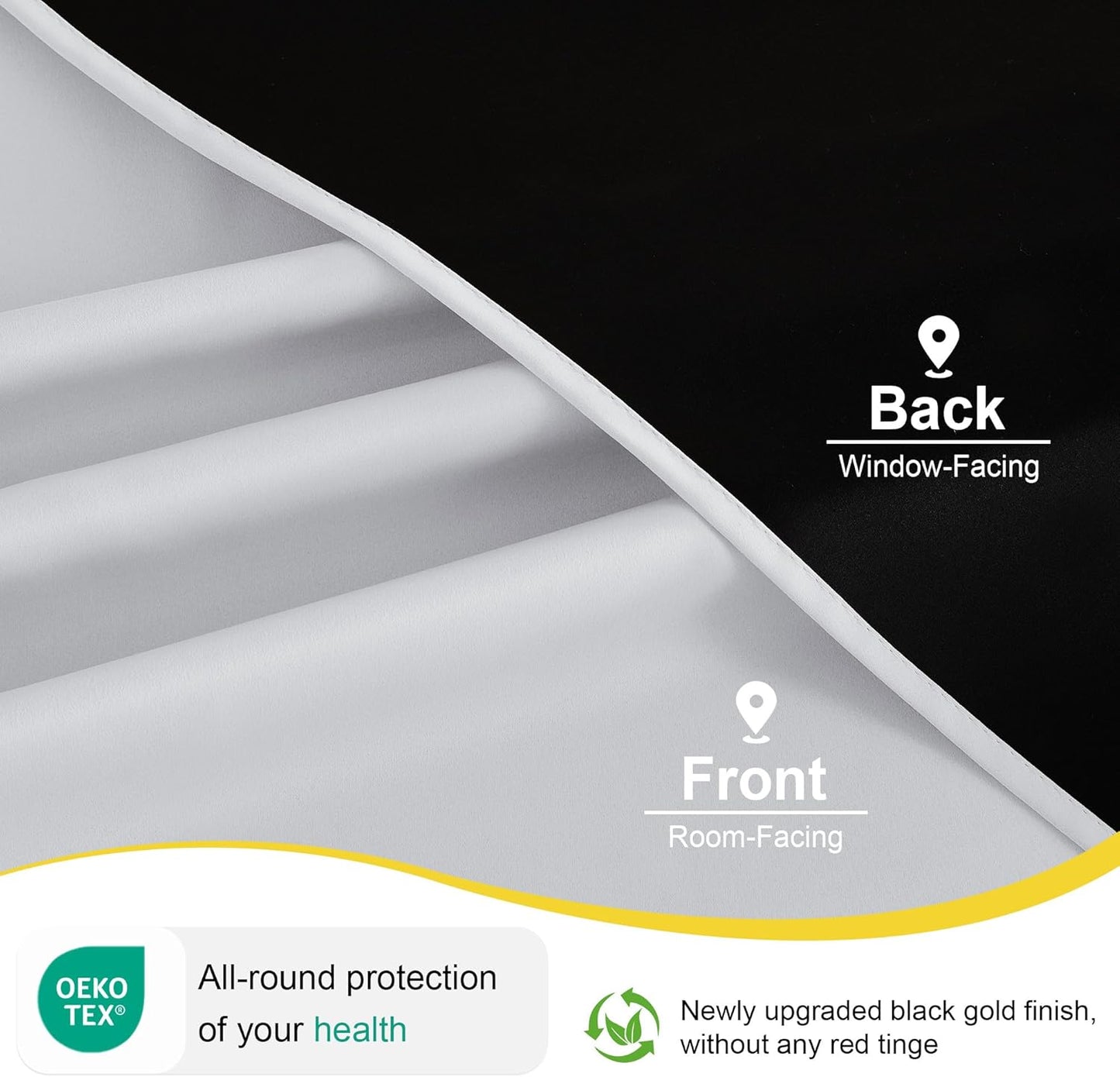 NICETOWN 100% Blackout Short Curtains for Bedroom 63 Inches Long, Grommet Top Living Room Drapes, Thermal Insulated Blackout Curtains 2 Panels Set, 42" W x 63" L, Greyish White