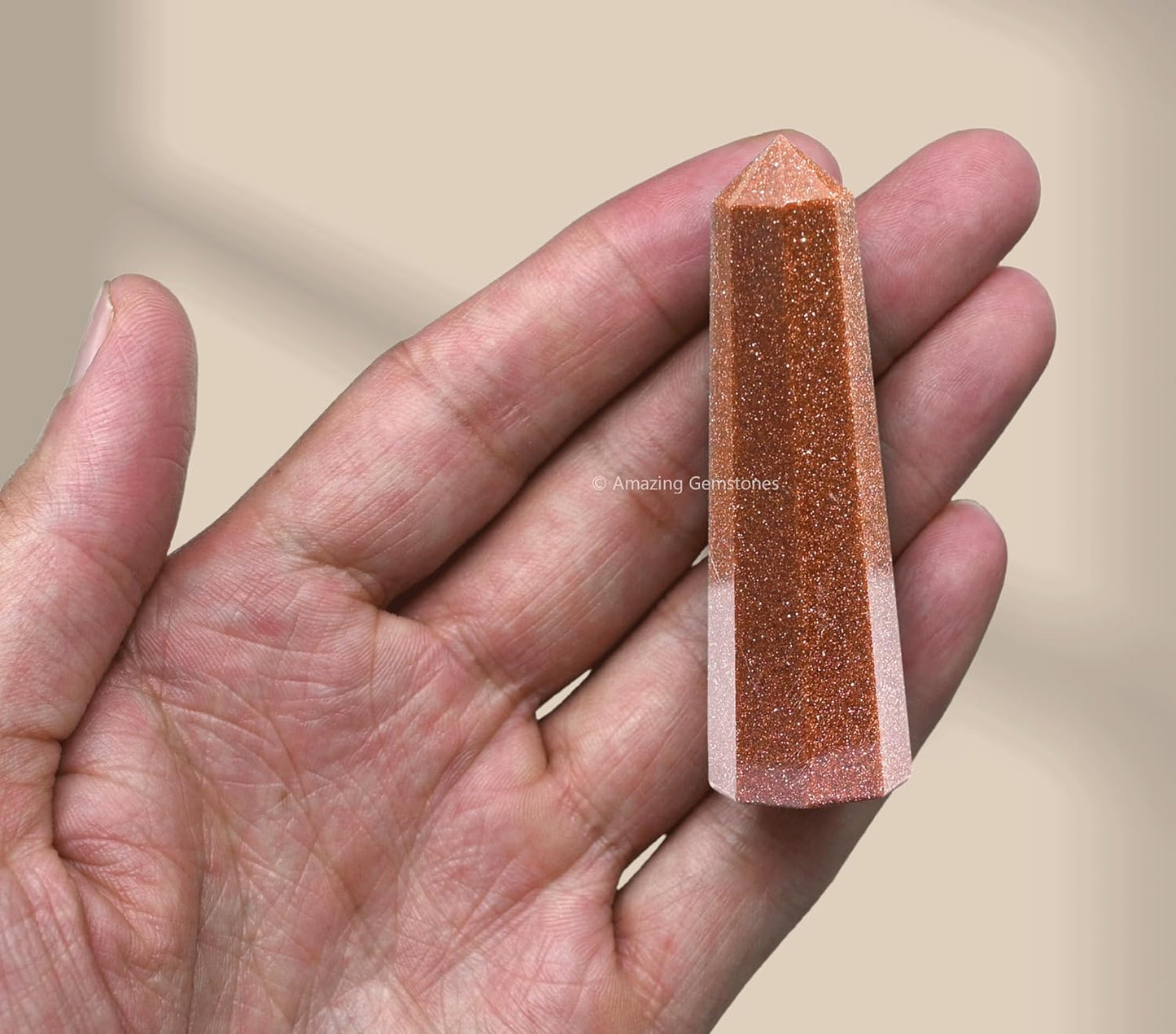 Amazing Gemstone Red Goldstone Crystal Towers - Natural Healing Crystal Point Obelisk for Reiki Healing and Crystal Grid (2 Inch to 3 Inch)