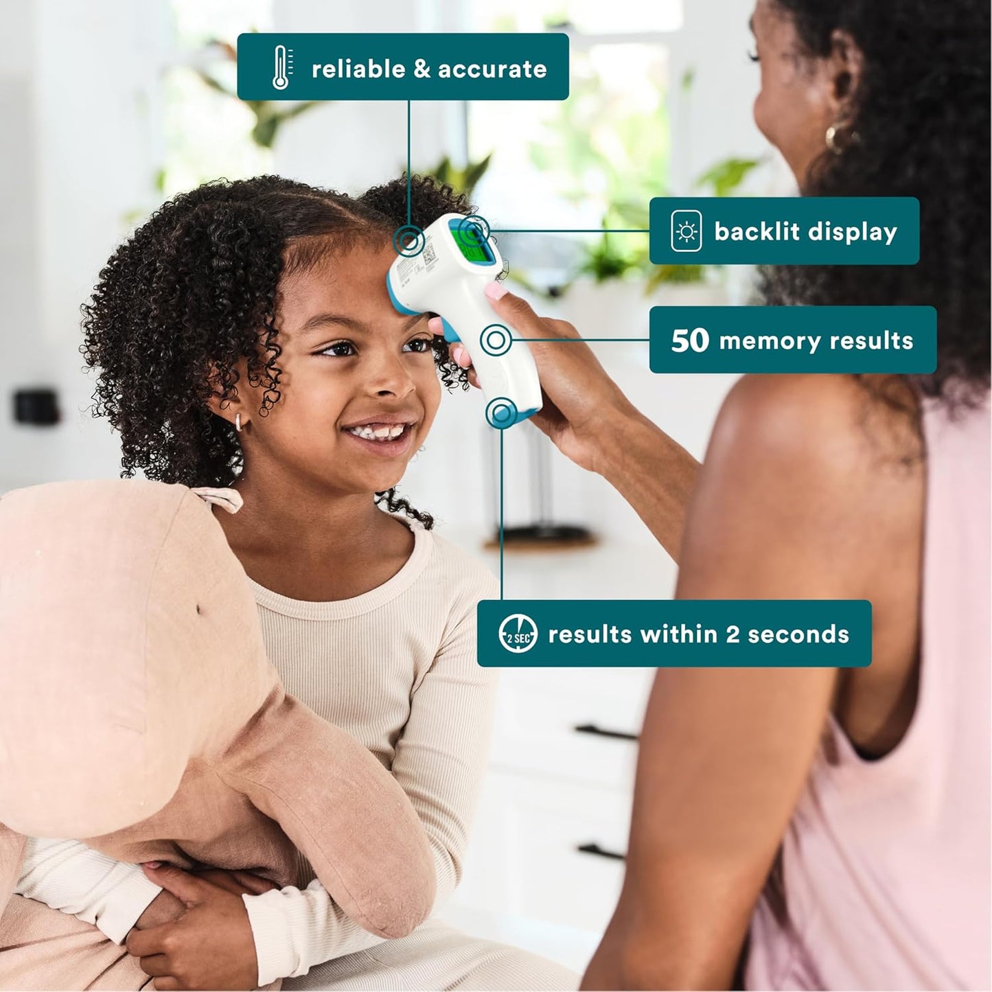 HoMedics Non-Contact Infrared Forehead Thermometer, Clinically Proven Fast Accurate Results, High-Fever Alert with 4-in-1 Readings