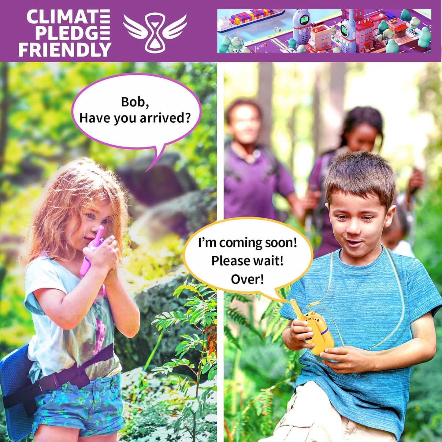 Walkie Talkies for Kids Rechargeable,Toys for Boys and Girls Ages 3-12, 3 Pack Long Range 2-Way Radios, Birthday Gifts,Christmas Stockings, Outdoor Play, Family Games, Hiking Camping Gear