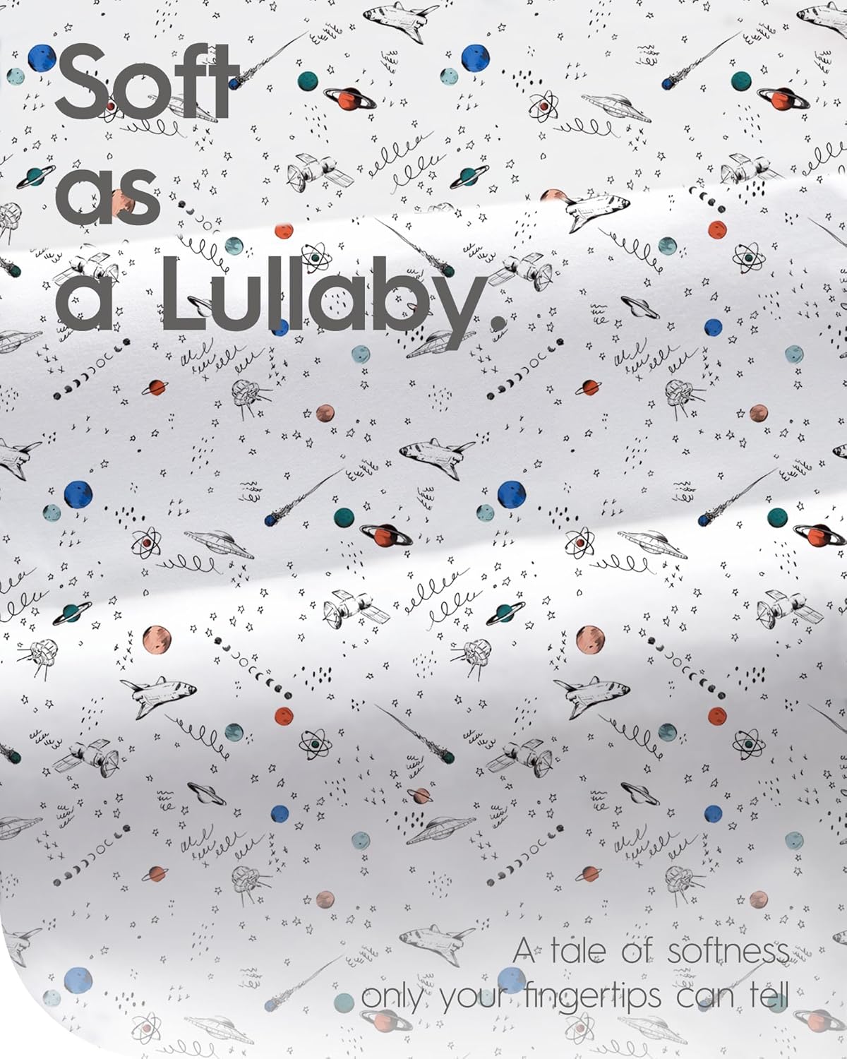 Pack and Play Sheets Fitted, Ultra Soft Mini Crib Sheets Boy, Neutral Pack N Play Mattress Sheets Hypoallergenic and Soothing, Premium Jersey Playard Sheets, Galaxy Space, 2 Pack