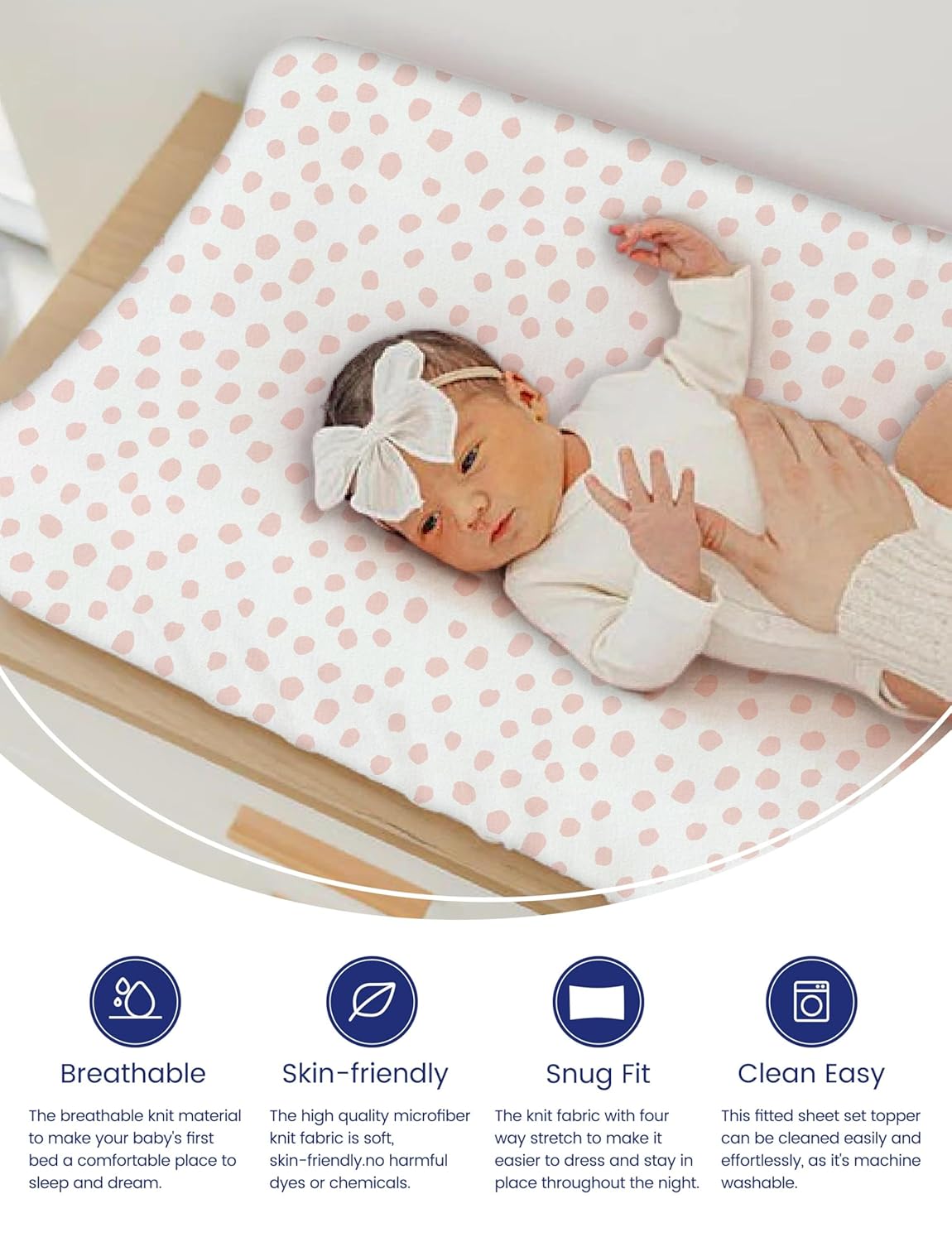 TotAha Premium Stretchy Changing Pad Cover, Buttery Soft Diaper Changing Pad Covers for Girls Boys, Super Stretchy Jersey Knit Changing Table Covers, 2 Pack