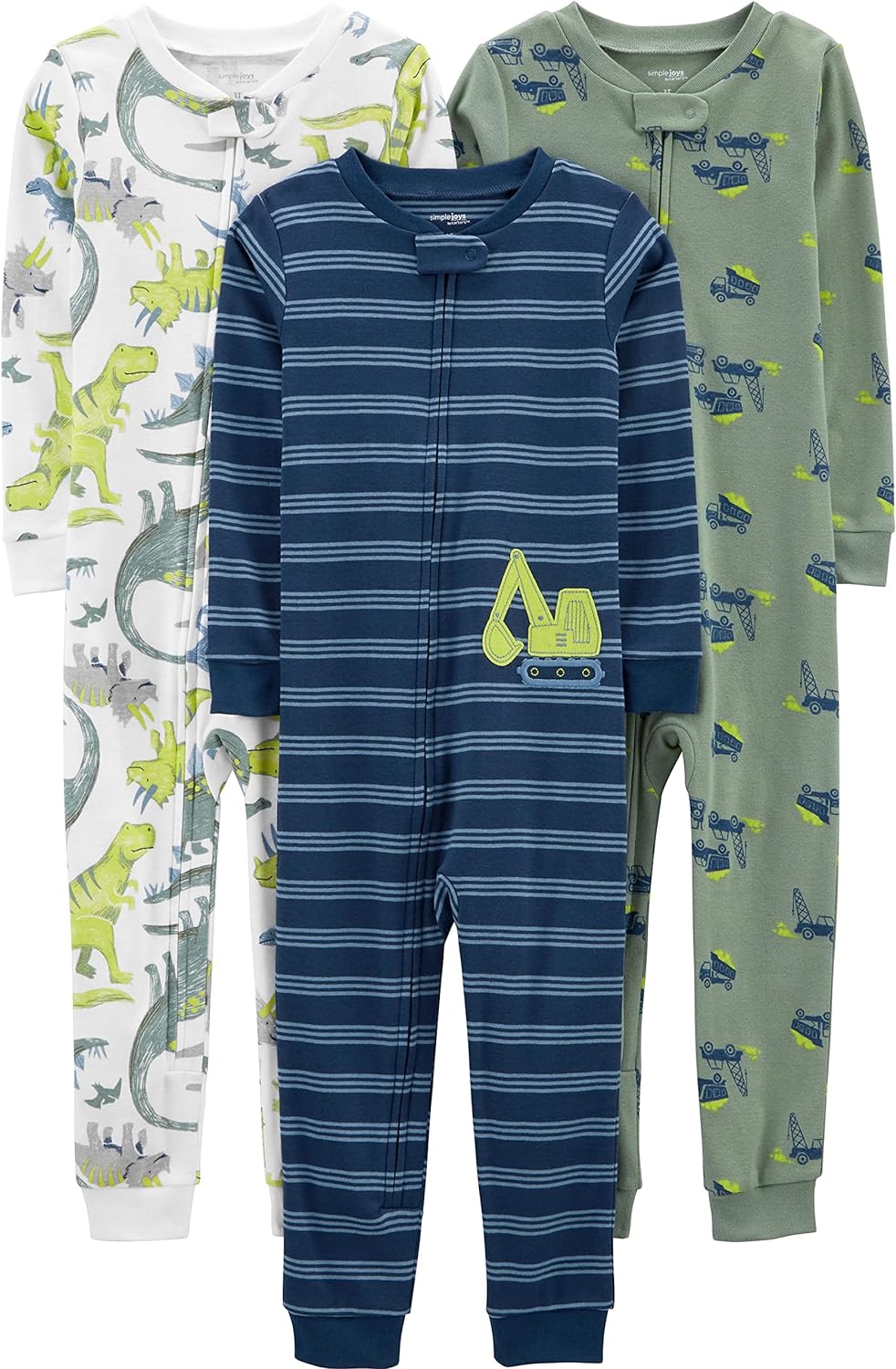 Simple Joys by Carter's Kids' 3-Pack Snug Fit Footless Cotton Pajamas