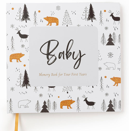 Joss & Lac Gender Neutral | Minimalist Keepsake Memory Book Photo Album for Baby Boy or Girl First 5 Years – A Milestone Book to Record Every Event from Birth to Age 5 (Black Forest)