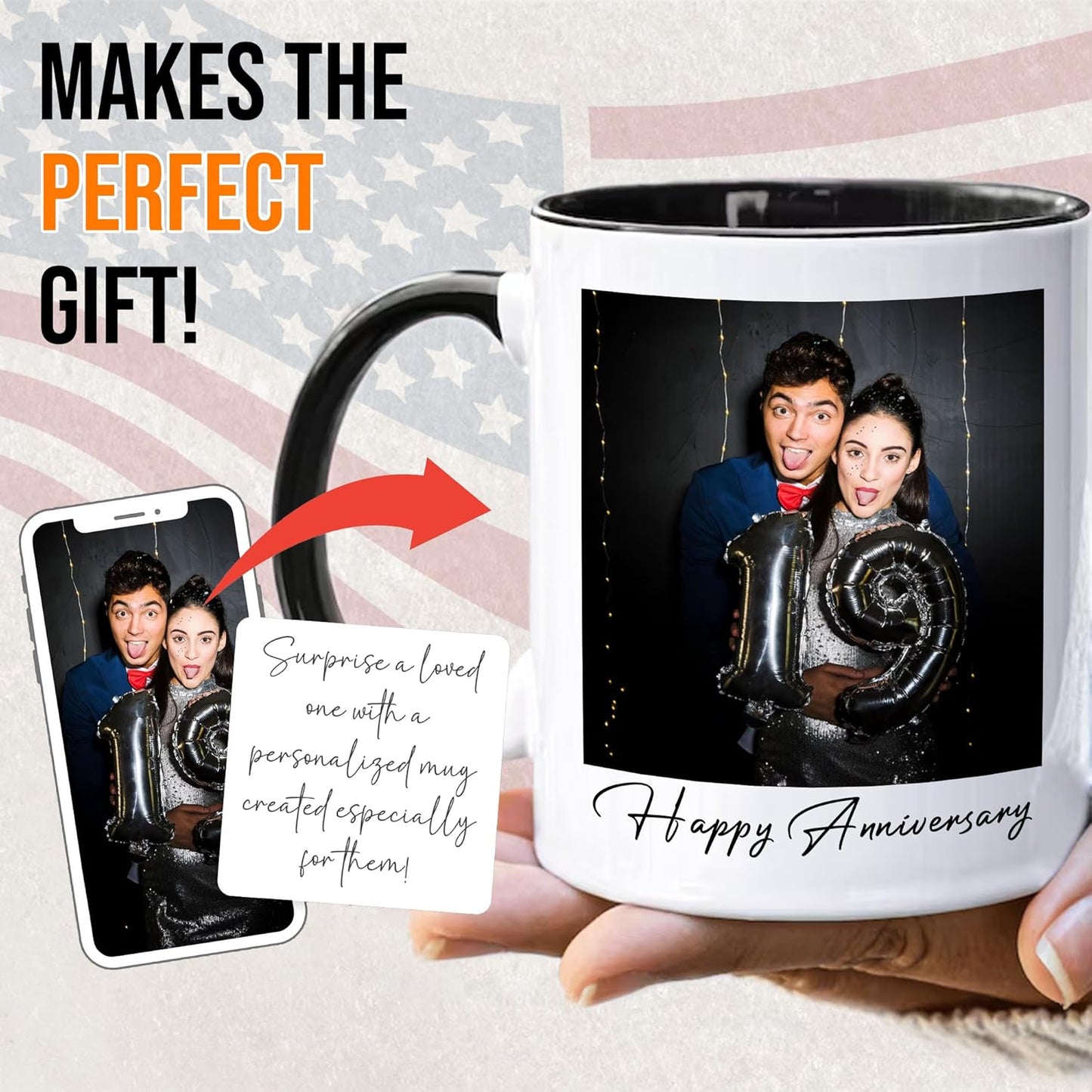 Custom Photo Mug Personalized Coffee Mugs with Photo Text Name Customized Cup Unique Gifts for Men Women Friend Family Wedding Christmas