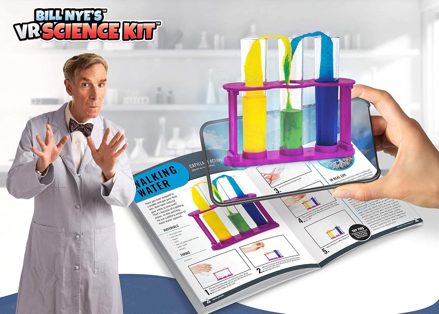 Bill Nye's VR Science Kit - Virtual Reality Kids Science Kit, Book and Interactive STEM Learning Activity Set (Full Version - Includes Goggles) - for Ages 8 and Up