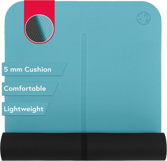 Manduka Begin Yoga Mat 68" - 5mm Cushioning | Comfortable, Lightweight & Reversible with Alignment Stripe | Budget-Friendly | 68 x 24 inches