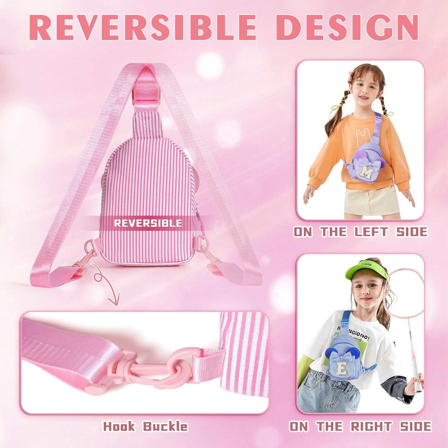 Teen Girl Gifts Trendy Stuff, Sling Bag for Girls Kids | Birthday Gifts for Daughter Teenage Girls Gift Monogram Small Blue Belt Bag Fanny Pack Crossbody Bags for Teens Girl Kids (Blue N)