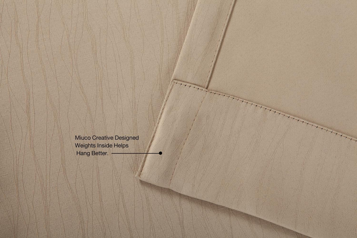 MIUCO Blackout Curtains Room Darkening Curtains Textured Grommet Window Curtains for Bedroom 2 Panels 52x63 Inch Long Taupe