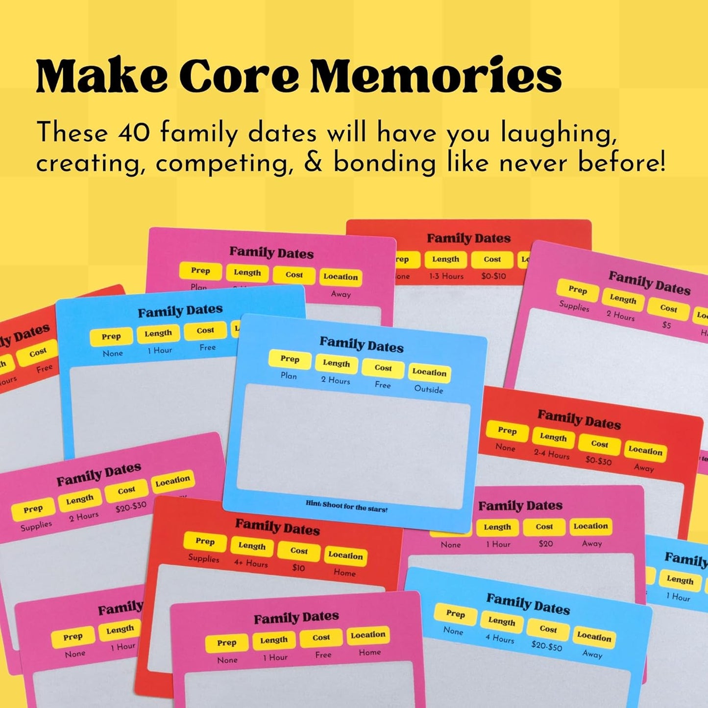 Family Dates 40 Scratch Off Cards – Fun Activities & Date Night Ideas for Kids and Parents – Adventure Card Game for Families – Unique Gift for Family Nights, Holidays, or Birthdays
