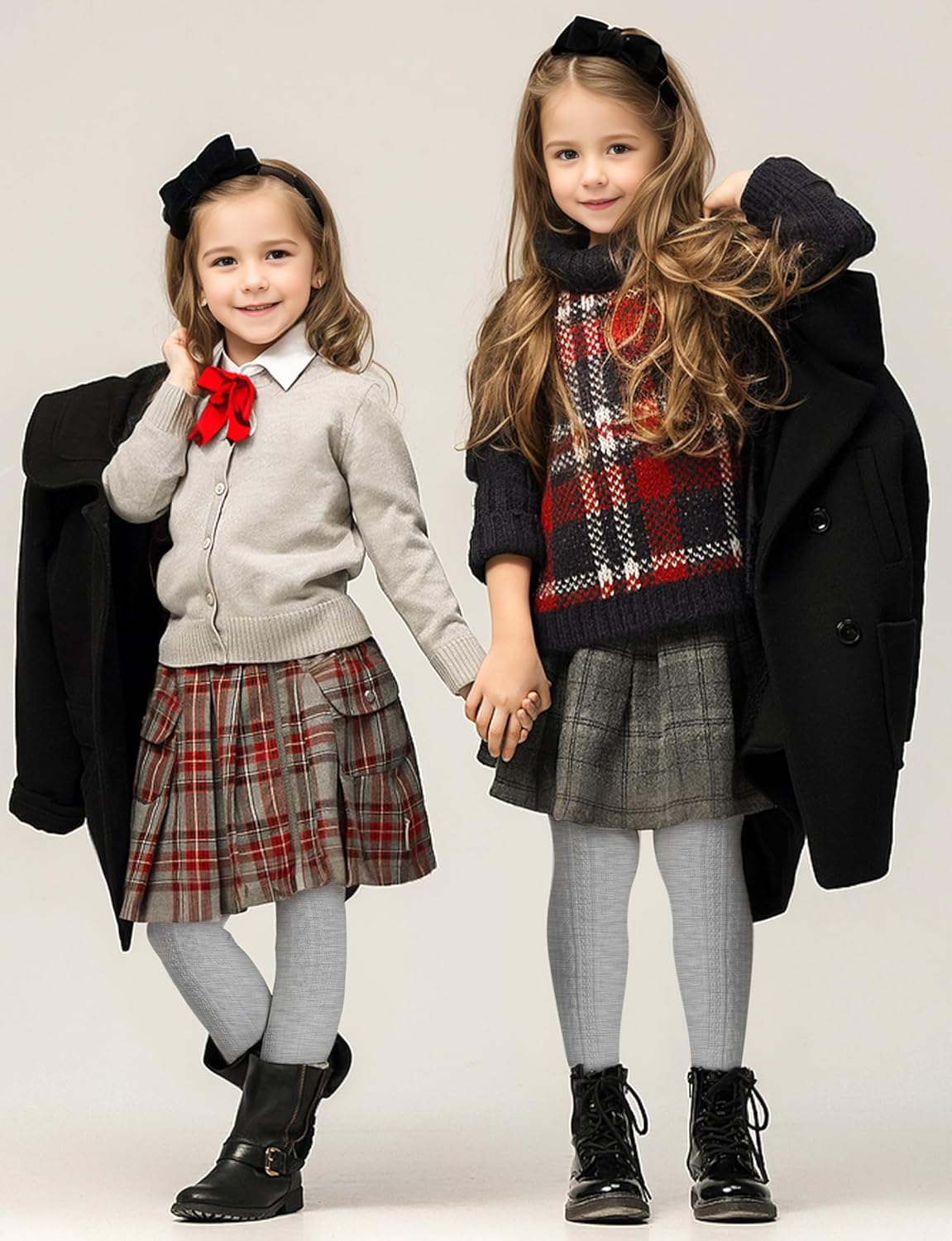 Baby Girls Tights Cable Knit Toddler Leggings Winter Solid Cotton Tights School Stockings 2 Pack 2T-12 Years