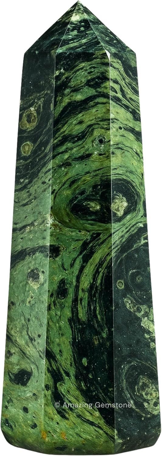 Amazing Gemstone Kambaba Jasper Crystal Towers ~ Natural Healing Crystal Point Obelisk for Reiki Healing and Crystal Grid (3- Inch)