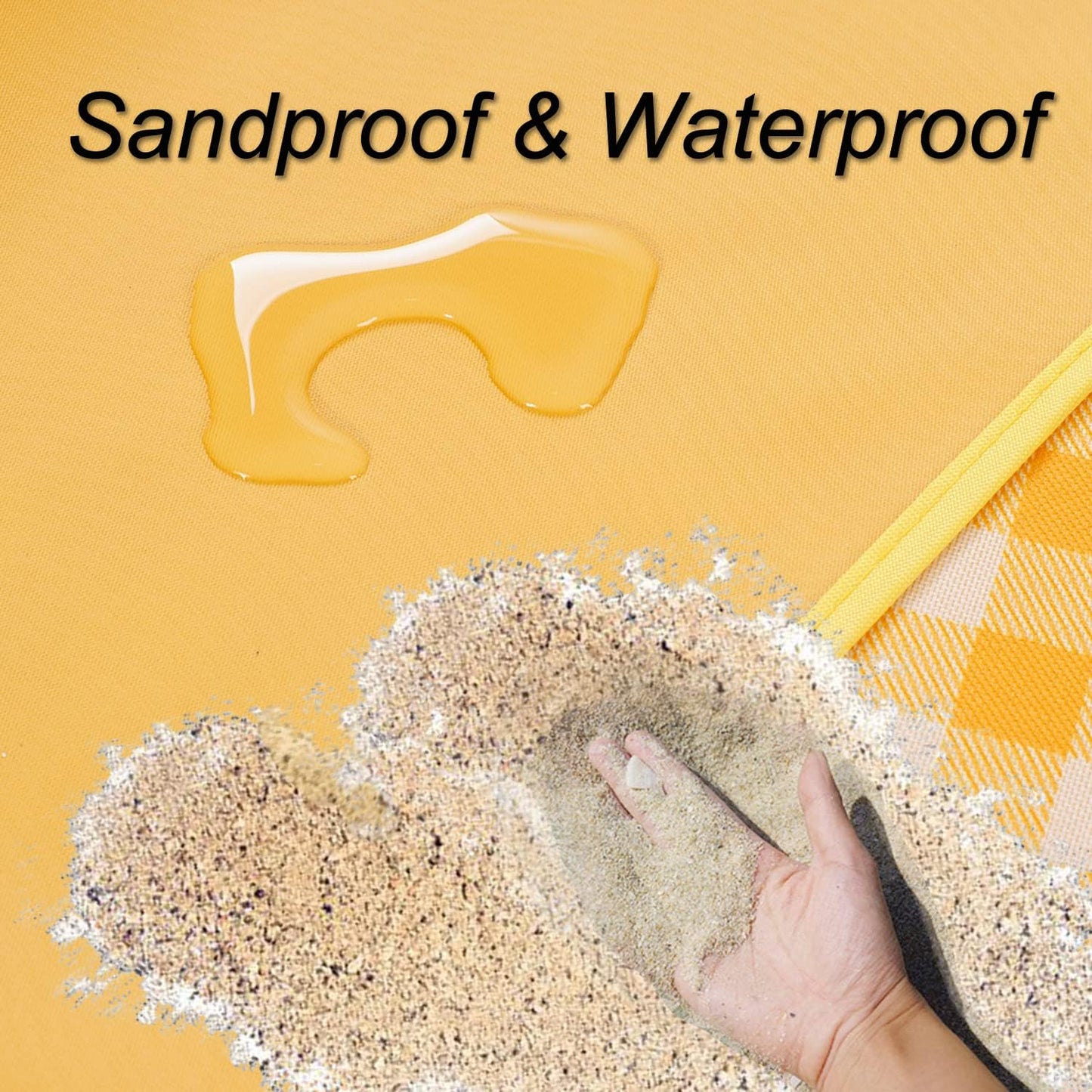 Picnic Blanket Beach Mat Extra Large Sandproof Waterproof Camping Blanket Portable Travel Blanket Play Mat for Outdoor Indoor Family Women Men Kids Beach BBQ Park Grass, 79"x57"