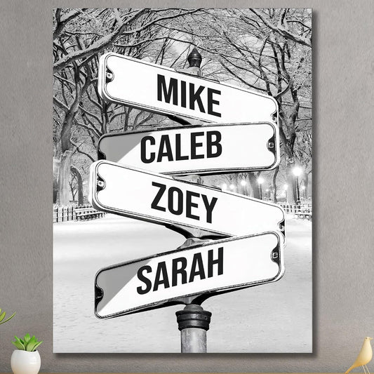 Personalized Father's Day Family Names Street Custom Multi-Name Date of Birth Vintage Street Sign Happy Fathers Day Poster Canvas Wall Art Best Gifts for Dad Husband from Daughter Son Wife Kids #16