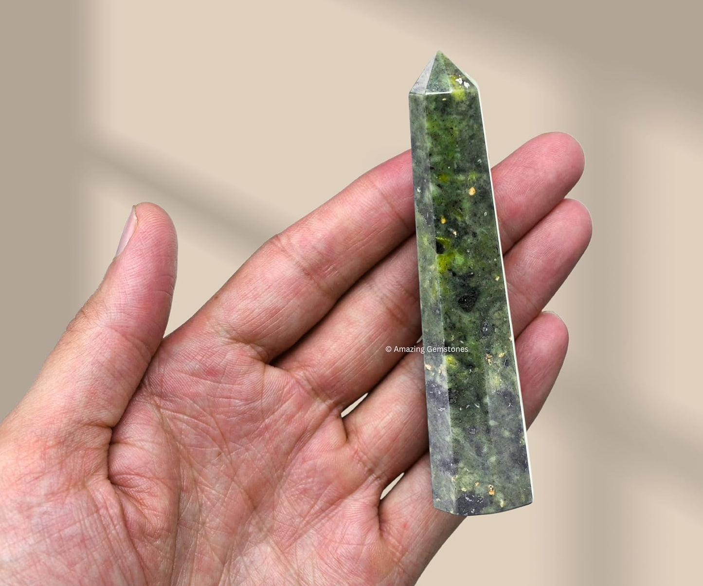 Amazing Gemstone Green Jade Crystal Towers - Natural Healing Crystal Point Obelisk for Reiki Healing and Crystal Grid (3 Inch)