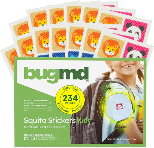 BugMD Squito Stickers Mosquito Repellent Patch Stickers for Kids (234 Patches), Safe & Effective Insect Repellent Patches for Toddlers, Kids, Camping, Beach & Outdoor Essentials