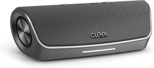 Cleer Scene Wireless Bluetooth Speaker, Simple Fast Pairing, Waterproof IPX7, 12Hrs Play time, Deep Bass, Built-in Mic, Powerful Portable Speakers, for Outdoor & Party, Home, Grey