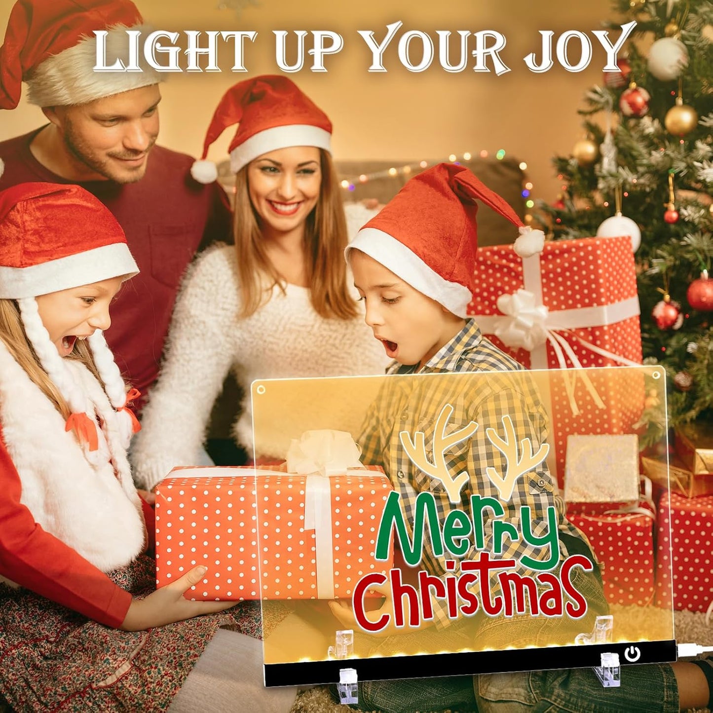 Acrylic Dry Erase Board with LED Light -11.8"x8.5" Clear Glowing Memo,Brightness Level Adjustment,12 Color Markers, Ideal for Office/Home/Kids, Writable Night Light & Desktop Charm (Black)