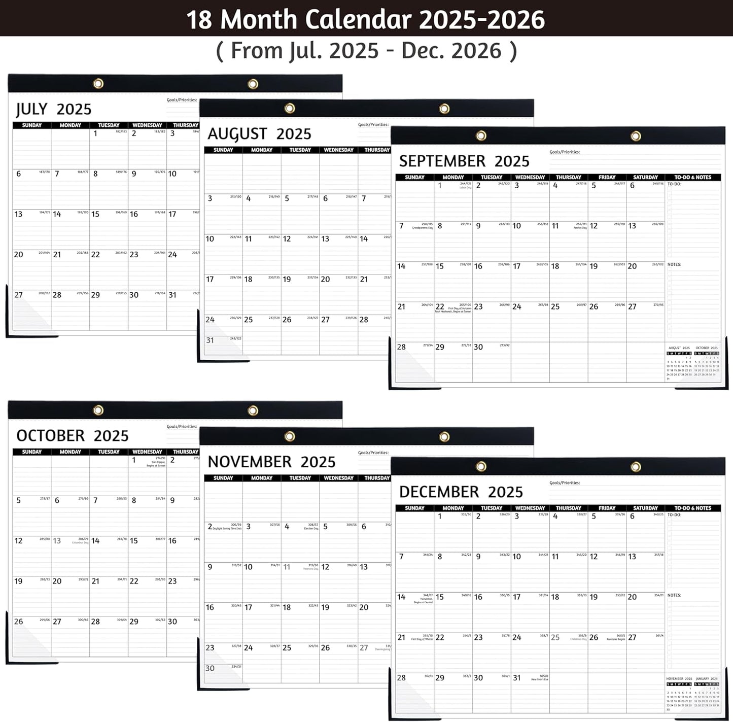 2026 Desk Calendar – Large Desk Calendar 2026, 22'' x 17'', Jan 2026 - Dec 2026, 2026 Desk/Wall Calendar with Desk Pad, To-do Lists, Ruled Blocks, Corner Protectors