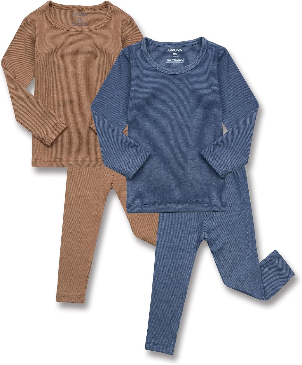 AVAUMA Baby Boys Girls Pajama Set Kids Toddler Snug fit Ribbed Sleepwear pjs for Daily Life Style
