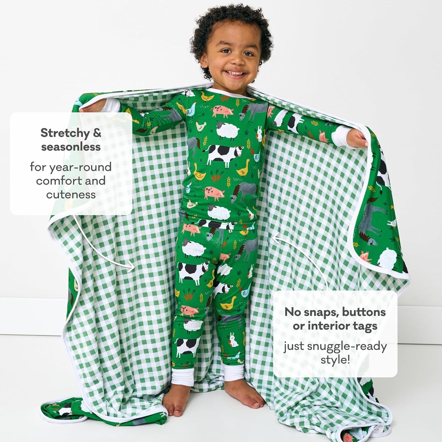 Little Sleepies Two-Piece Pajama Set for Boys & Girls, Soft Viscose from Bamboo Toddler Pajamas for Kids, Family Matching PJs