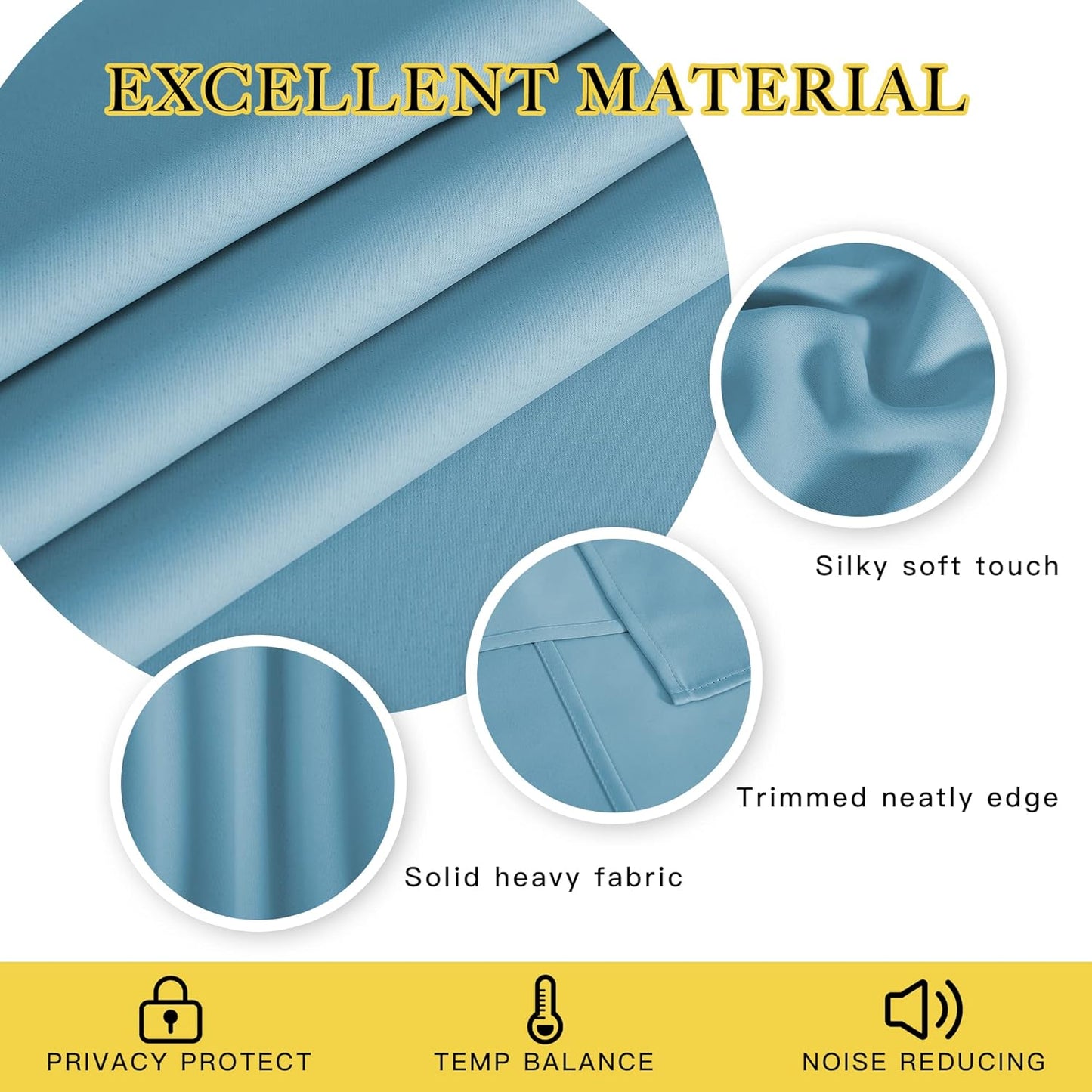 NICETOWN Window Curtains 72 inches Long, Thermal Insulated Grommet Room Darkening Window Treatments for Bedroom/Living Room, Teal Blue, Set of 2, W37 x L72