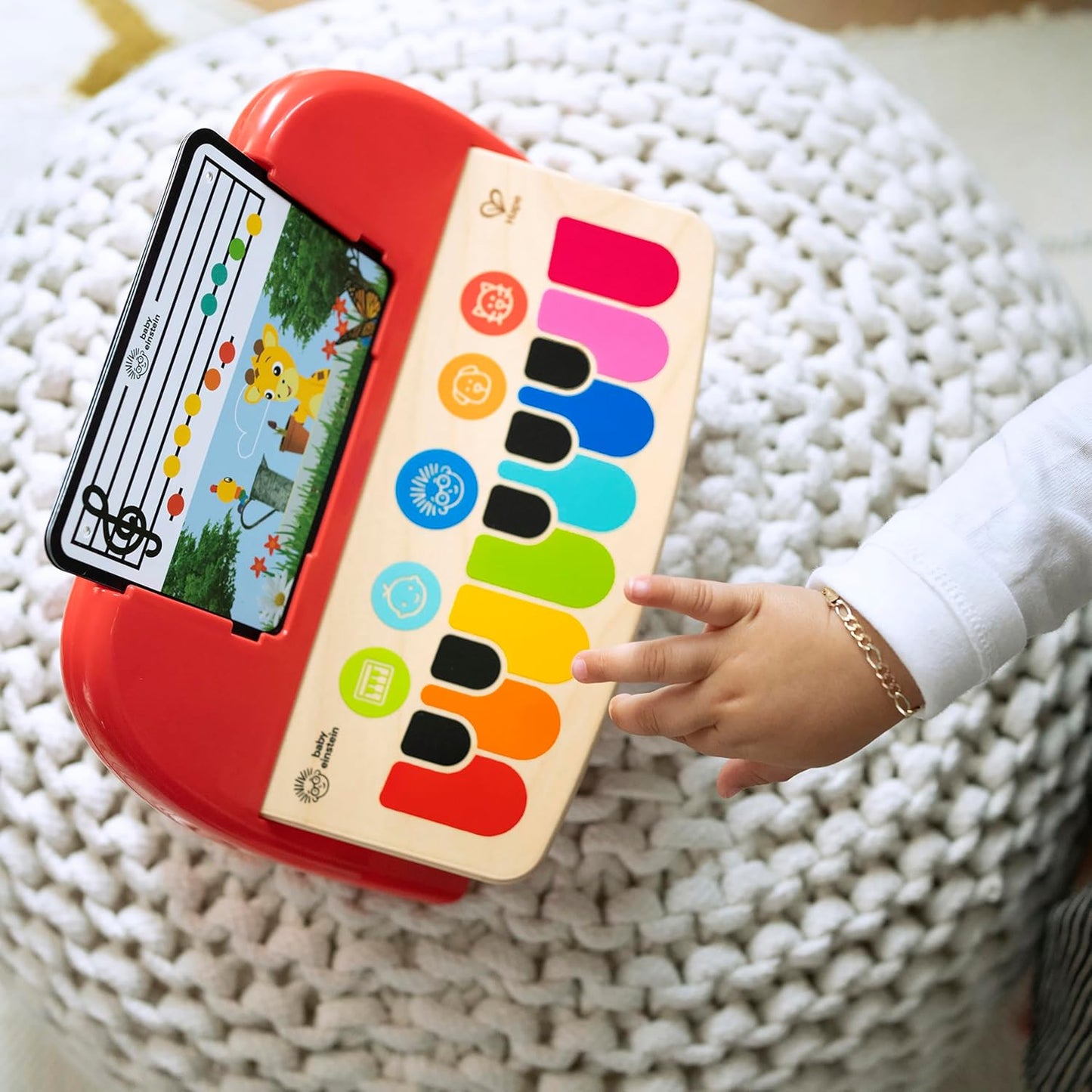 Baby Einstein Cal’s First Melodies Magic Touch Wooden Piano Musical Baby Toy, Ages 6-36 Months
