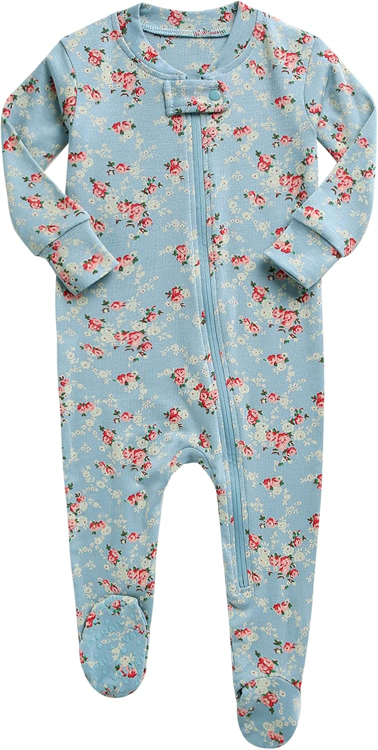 VAENAIT BABY Infant Toddler Boys Girls Footed One-Piece Sleep and Play Premium Modal Pajamas 1-2 Pieces