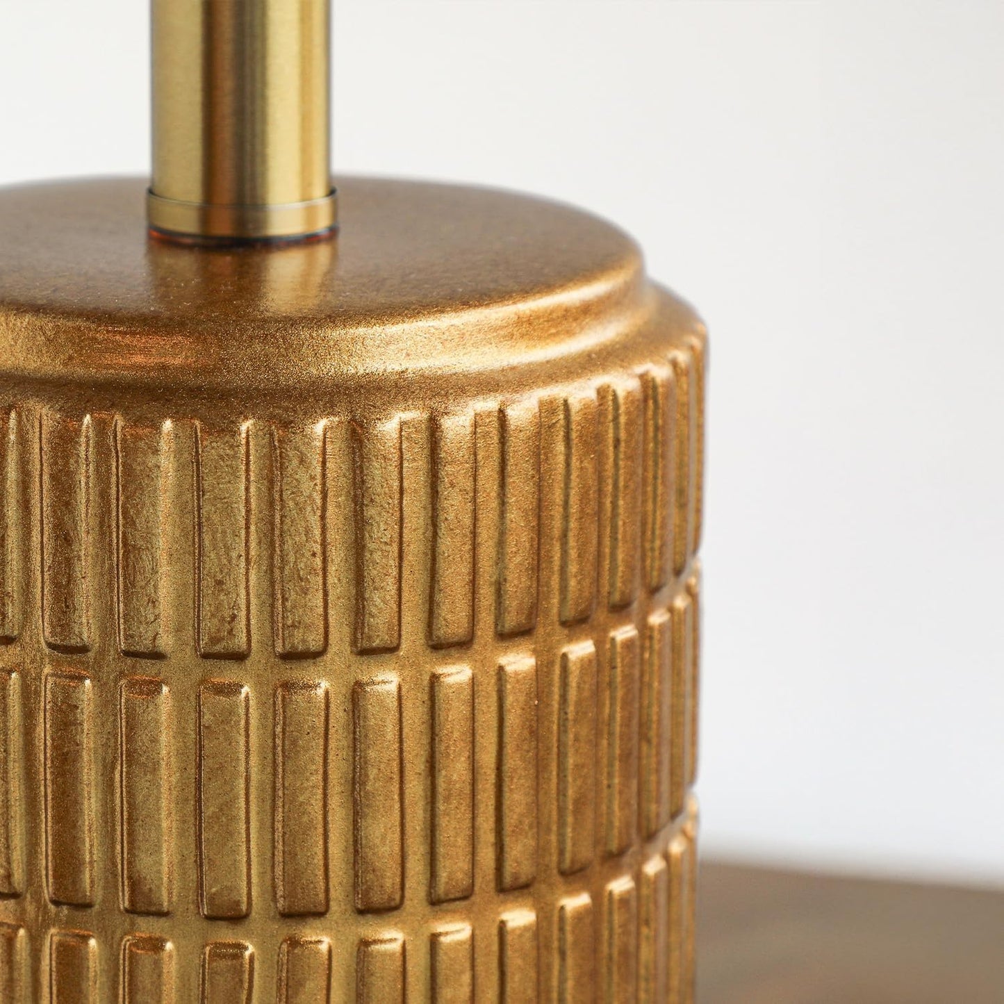 PoKat 23" Brass Gold Ceramic Table Lamps for Living Room, Retro Warm Gold Lamps for Night Stands, Vintage Bronze Decorative Lamps for Bedroom, Antique Gold Brown Nightstand Lamps for Home Decor