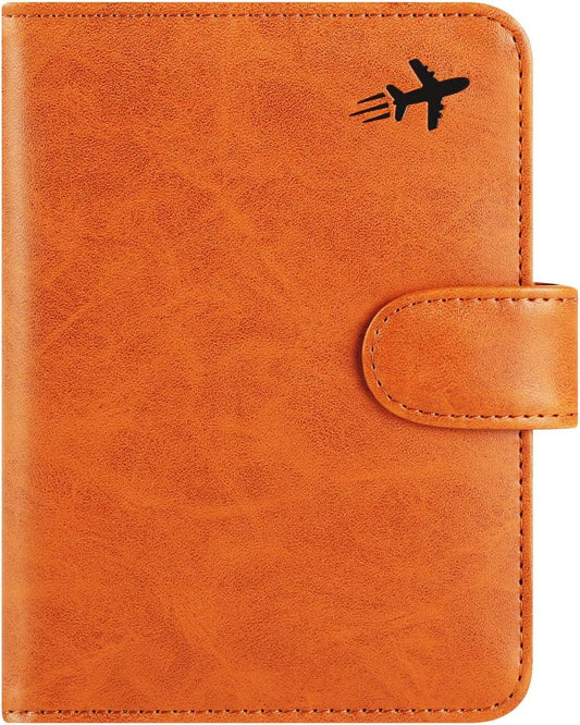 Passport Holder Cover Wallet RFID Blocking Leather Card Case Travel Accessories for Women Men (#Claybank)