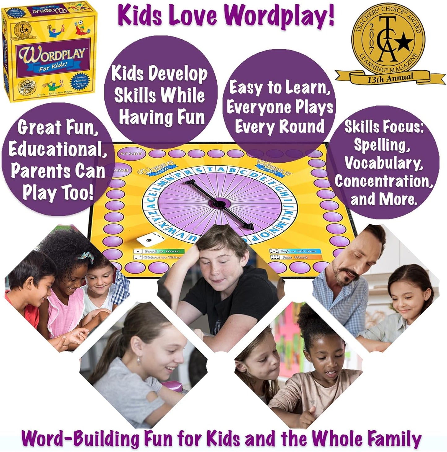 Wordplay for Kids — The Fast-Paced, Award-Winning Game Where Kids Race to Create Words — Fun & Educational for The Whole Family, Ages 6 & Up