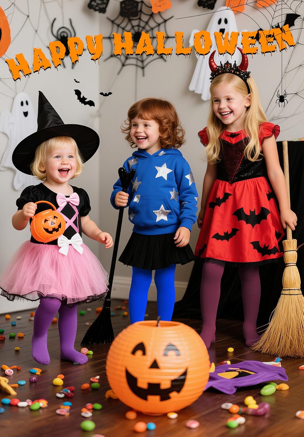 Ultra Soft Toddler Ballet Tights for Girls - Footed Dance Tights Colorful Baby Girls Leggings for Daily Party Halloween 1-6T