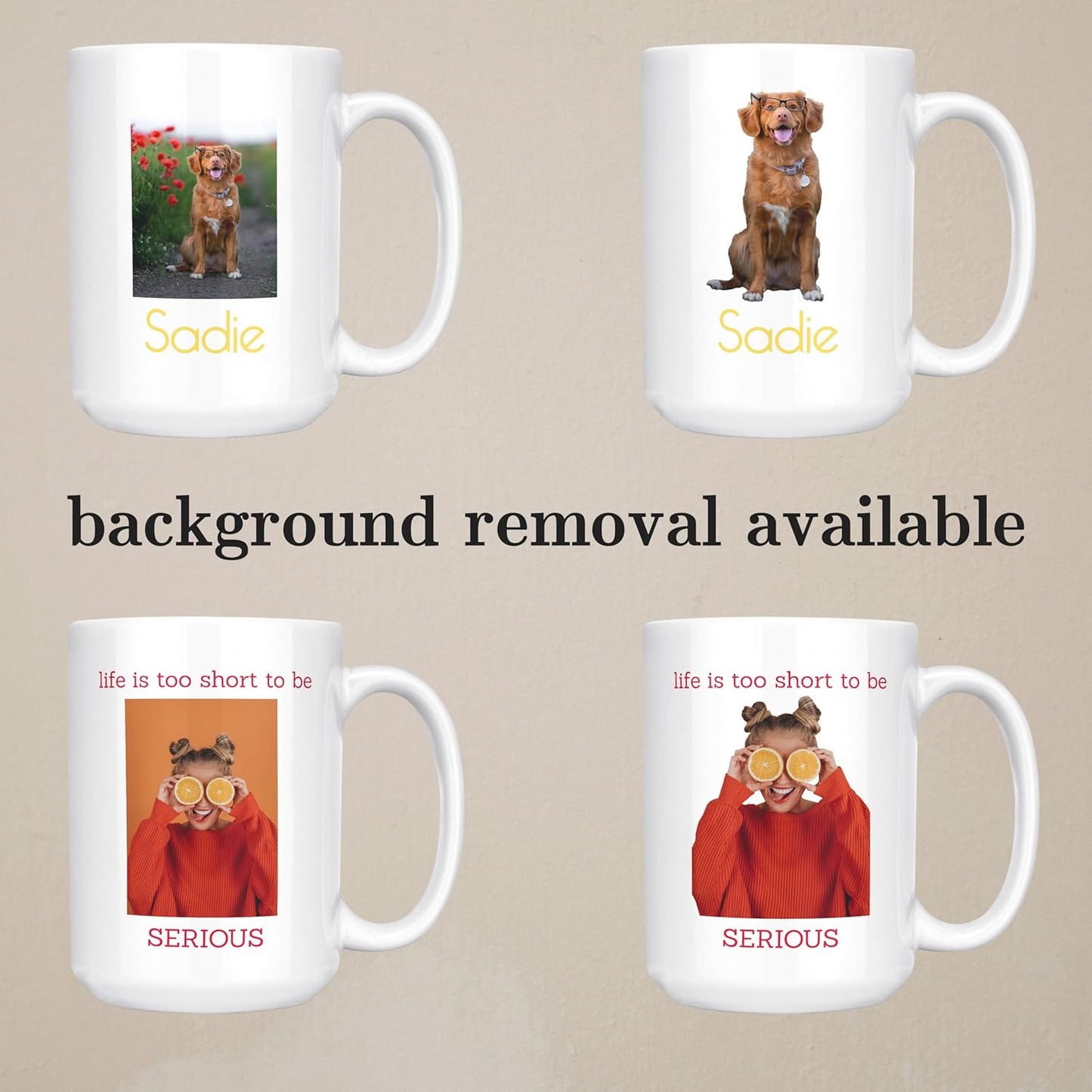 Personalized Coffee Mug, Custom Photo Text 15 Oz Ceramic Mug, Customized Picture Name Tea Cup, Unique Gift Idea, Taza Cafe Personalizadas Fotos, Cute Custom Gifts Mom Women Men, Mother's Day, Yellow