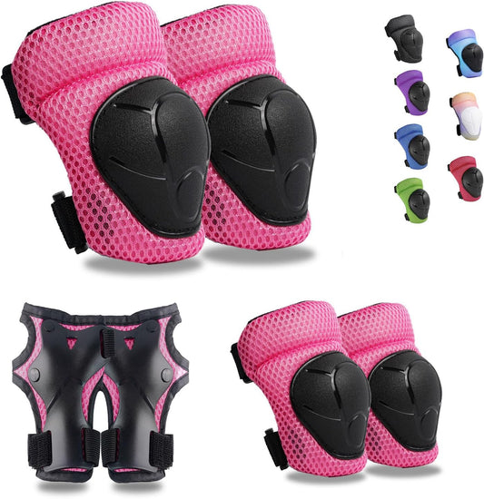 Knee Pads Elbow Pads Wrist Guards Set for Kids,Upgraded Protective Gear for Toddle 4-12 Boys or Girls Children Roller Skating Scooter Skateboarding Bike Roller Blade