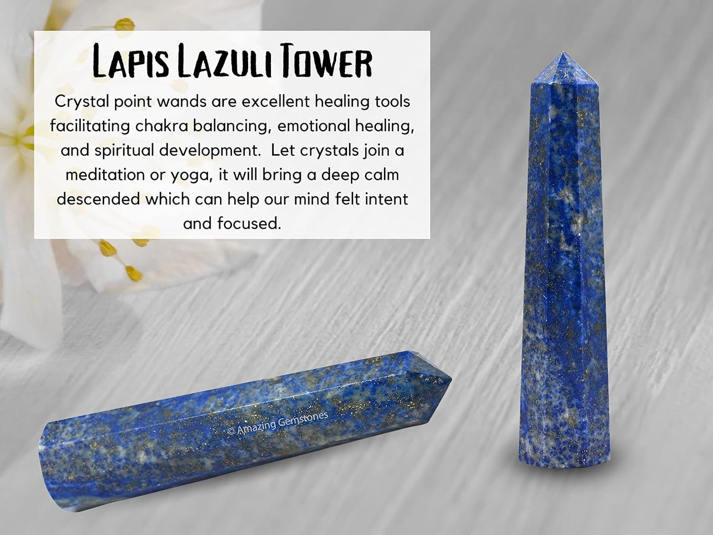 Amazing Gemstone Lapis Lazuli Crystal Towers ~ Natural Healing Crystal Point Obelisk for Reiki Healing and Crystal Grid (3- Inch)