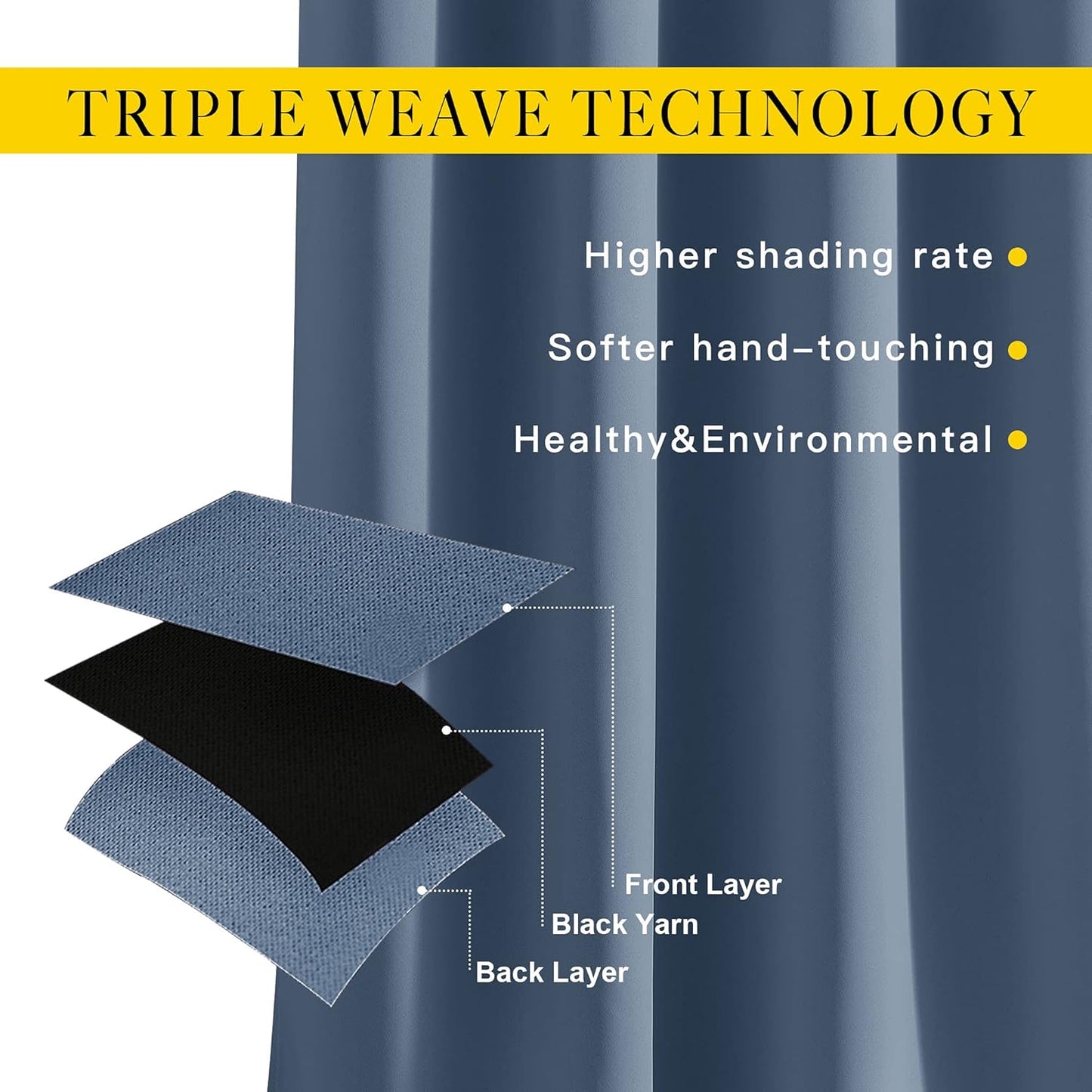 NICETOWN Room Darkening Curtains for Windows - Home Fashion Energy Saving Grommet Top Thermal Insulated Drapes for Bedroom/Patio Door (Stone Blue, 1 Pair, 66 by 90 Inch)