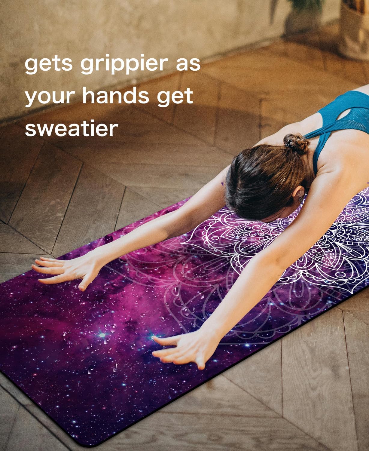 Non Slip Yoga Mat TPE Workout Mat for Men Women, Thick Workout Mat with Carrying Strap, Fitness Mats for Exercise, Yoga, Fitness, Pilates, Floor Workouts (72" x 24" x 6mm)