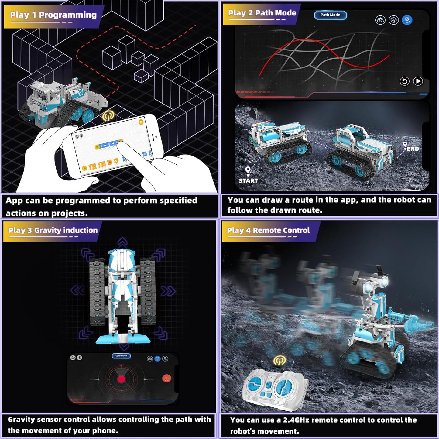 STEM Robot for Kids Ages 8-14, 5-in-1 Remote Control and APP Programmable Robot Toys - 720 Pcs DIY Building Science Educational Kit, Building Block Birthday Present for Teen Boys Girls